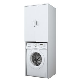 Hanah Home KD110 - 3192 Gabinete para Lavadora, Blanco, 65cm Ancho x 181.8cm Alto x 62.5cm Profundo
